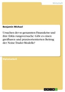 Ursachen der so genannten Finanzkrise und ihre Erklärungsversuche: Gibt es einen greifbaren und praxisorientierten Beitrag der Noise-Trader-Modelle?