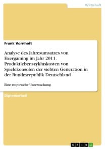 Analyse des Jahresumsatzes von Exergaming im Jahr 2011. Produktlebenszykluskosten von Spielekonsolen der siebten Generation in der Bundesrepublik Deutschland