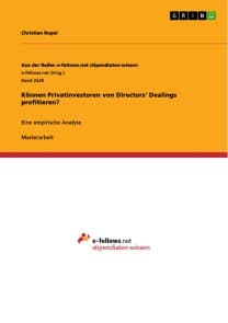 Können Privatinvestoren von Directors‘ Dealings profitieren?