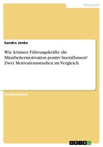 Wie können Führungskräfte die Mitarbeitermotivation positiv beeinflussen? Zwei Motivationsstudien im Vergleich