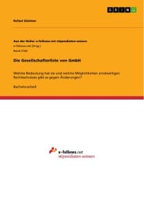 Die Gesellschafterliste von GmbH