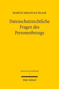 Datenschutzrechtliche Fragen des Personenbezugs