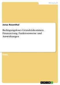Bedingungsloses Grundeinkommen. Finanzierung, Funktionsweise und Auswirkungen