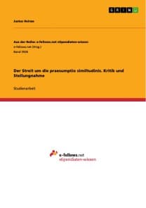 Der Streit um die praesumptio similtudinis. Kritik und Stellungnahme