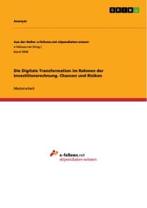 Die Digitale Transformation im Rahmen der Investitionsrechnung. Chancen und Risiken