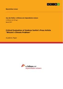 Critical Evaluation of Andrew Sorkin's Press Article "Bitcoin's Climate Problem"