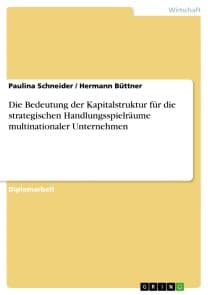 Die Bedeutung der Kapitalstruktur für die strategischen Handlungsspielräume multinationaler Unternehmen