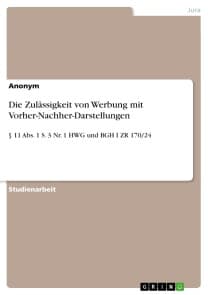Die Zulässigkeit von Werbung mit Vorher-Nachher-Darstellungen