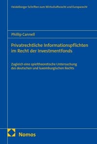 Privatrechtliche Informationspflichten im Recht der Investmentfonds
