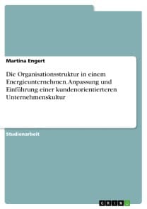 Die Organisationsstruktur in einem Energieunternehmen. Anpassung und Einführung einer kundenorientierteren Unternehmenskultur