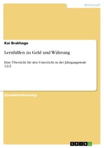 Lernhilfen zu Geld und Währung
