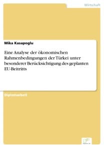 Eine Analyse der ökonomischen Rahmenbedingungen der Türkei unter besonderer Berücksichtigung des geplanten EU-Beitritts