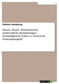 Einsatz „Brand“. Brandursachen, strafrechtliche Bestimmungen, Zuständigkeiten Polizei vs. Feuerwehr, Sicherungsangriff