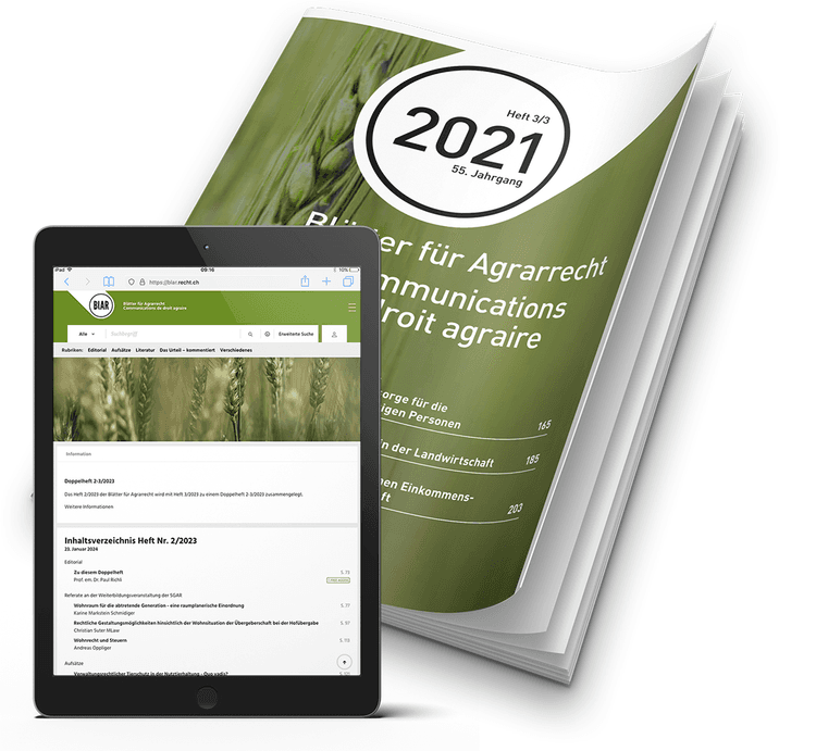 Blätter für Agrarrecht 1/2022