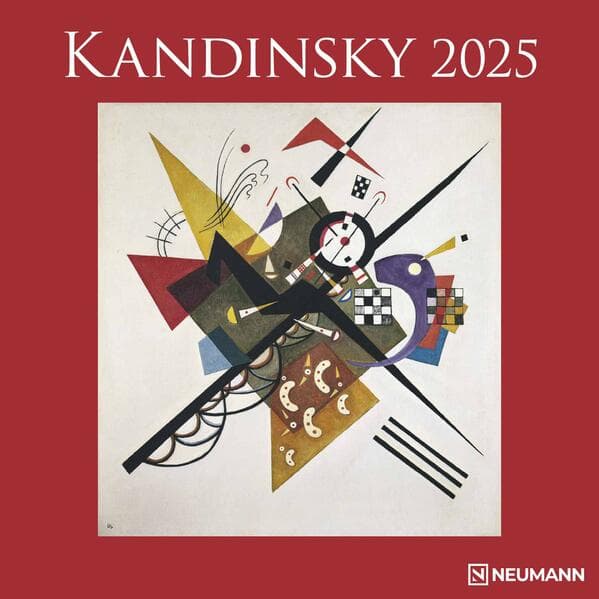 N NEUMANNVERLAGE - Kandinsky 2025 Broschürenkalender, 30x30cm, Wandkalender mit Abbildungen von Kandinsky, Mondphasen, viel Platz für Notizen und internationale Feiertage/Kalendarium