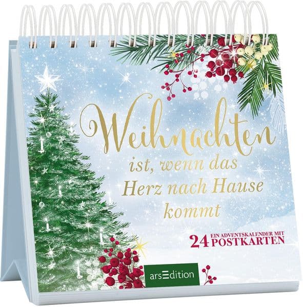 Postkarten-Adventskalender. Weihnachten ist, wenn das Herz nach Hause kommt