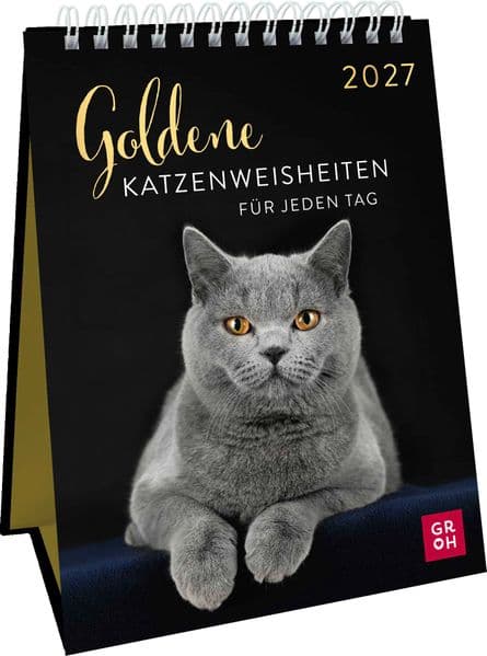 Wochenkalender 2027: Goldene Katzenweisheiten für jeden Tag