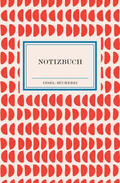 Notizbuch Insel-Bücherei »Korallenrote Halbkreise retro«