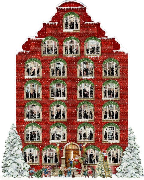 Wand-Adventskalender – Nostalgisches Weihnachtshaus