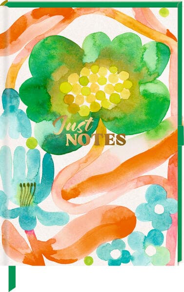 Notizbuch DIN A5 – Just Notes (Green Flower)