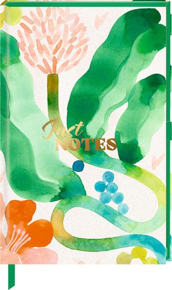Notizbuch DIN A6 – Just Notes (Green Leaves)