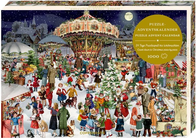 Puzzle-Adventskalender – Nostalgischer Weihnachtsmarkt