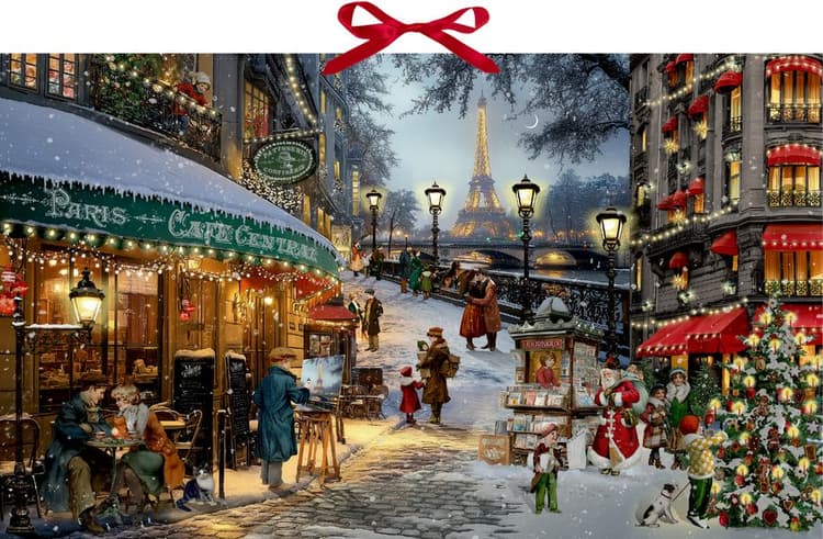 Wand-Adventskalender – Romantische Weihnachten in Paris