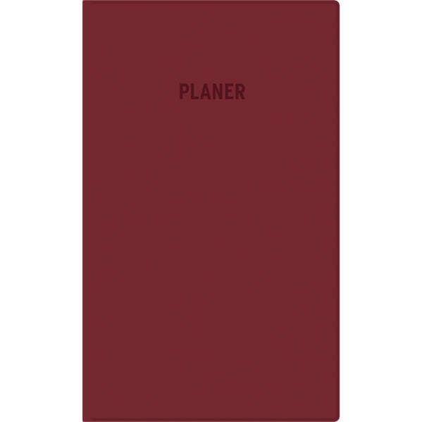 Taschenplaner bordeaux 2026 - Bürokalender 9,5x16 cm - 64 Seiten - 1 Woche auf 1 Seite - separates Adressheft - faltbar - Notizheft - 540-1011