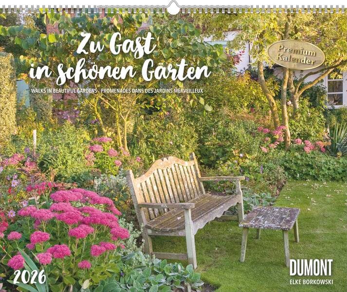 DUMONT - Zu Gast in schönen Gärten 2026 – Garten-Kalender Querformat 52 x 43 cm – Fotografien von Elke Borkowski für Gartenliebhaber
