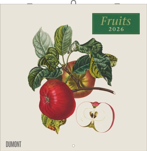 Fruits 2026 ‒ Broschürenkalender ‒ mit historischen Abbildungen alter Obstsorten von Pierre Antoine Poiteau ‒ Format 30 x 30 cm