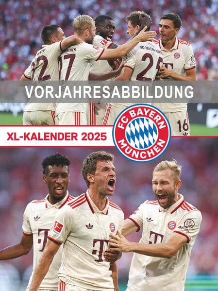 N NEUMANNVERLAGE - FC Bayern München 2026 Posterkalender, 48x64cm, Fußball-Kalender mit Motiven der Stars, Fan-Kalender mit Fußball-Highlights, Spiralbindung und internationales Kalendarium