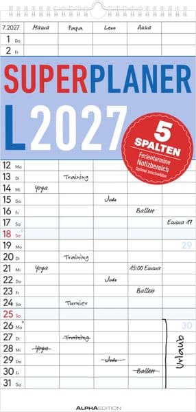 Superplaner L - 5 Spalten 2027
