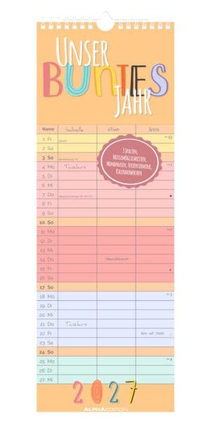 Familienplaner Unser buntes Jahr 2027
