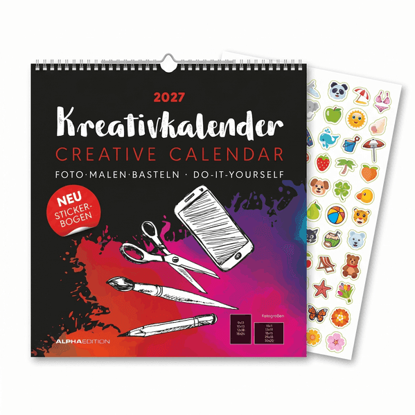 Kreativkalender XL schwarz 2027