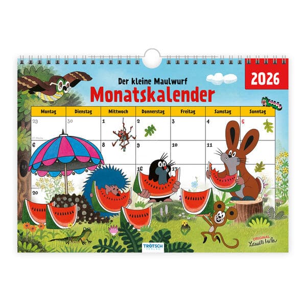 Trötsch Der kleine Maulwurf Monatsterminer Monatskalender 2026