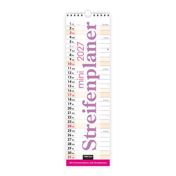 TRÖTSCH - Streifenkalender Mini Violett 2027