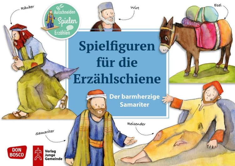 Der barmherzige Samariter. Spielfiguren für die Erzählschiene