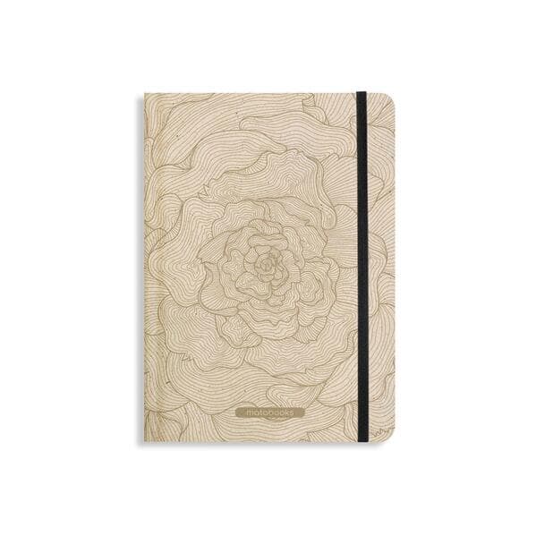 matabooks - Nachhaltiges A5 Notizbuch/Tagebuch/Bullet Journal/Schreibheft/Notebook aus Süßgraspapier - Nari Farbe: Rose Gold (punktiert)