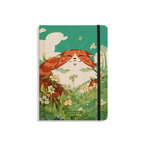 matabooks - Nachhaltiges A5 Notizbuch/Tagebuch/Bullet Journal/Schreibheft/Notebook aus Süßgraspapier - Nari Farbe: Sky Blue (punktiert)