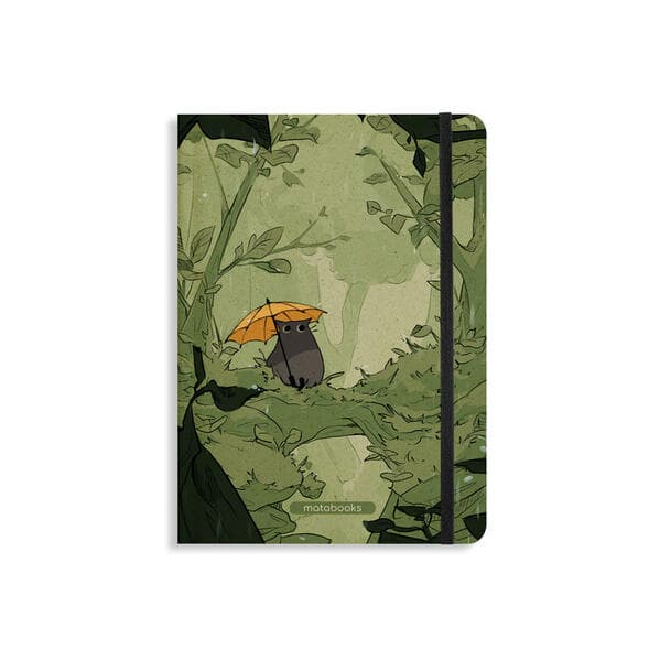 matabooks - Nachhaltiges A5 Notizbuch/Tagebuch/Bullet Journal/Schreibheft/Notebook aus Süßgraspapier - Nari Farbe: Forest Green (punktiert)