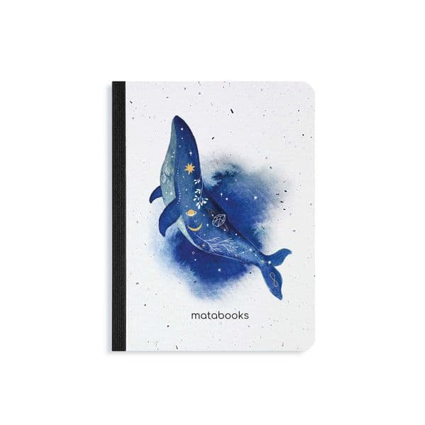 matabooks - Nachhaltiges A6 Notizbuch/Skizzenbuch/Tagebuch/Bullet Journal/Schreibheft aus Graspapier - Samenbuch Farbe: Lunar Mystic Blue