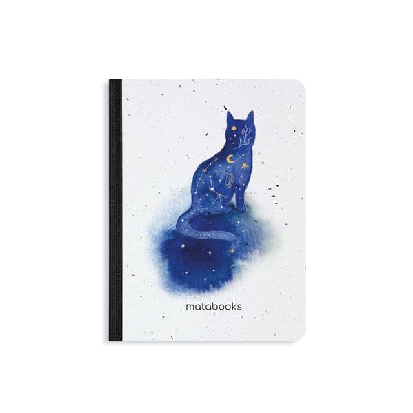 matabooks - Nachhaltiges A6 Notizbuch/Skizzenbuch/Tagebuch/Bullet Journal/Schreibheft aus Graspapier - Samenbuch Farbe: Stellar Mystic Blue