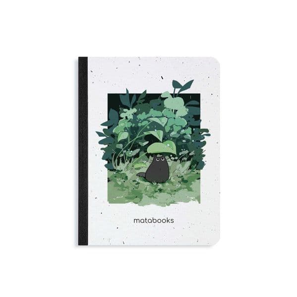 matabooks - Nachhaltiges A6 Notizbuch/Skizzenbuch/Tagebuch/Bullet Journal/Schreibheft aus Graspapier - Samenbuch Farbe: Rainy Green