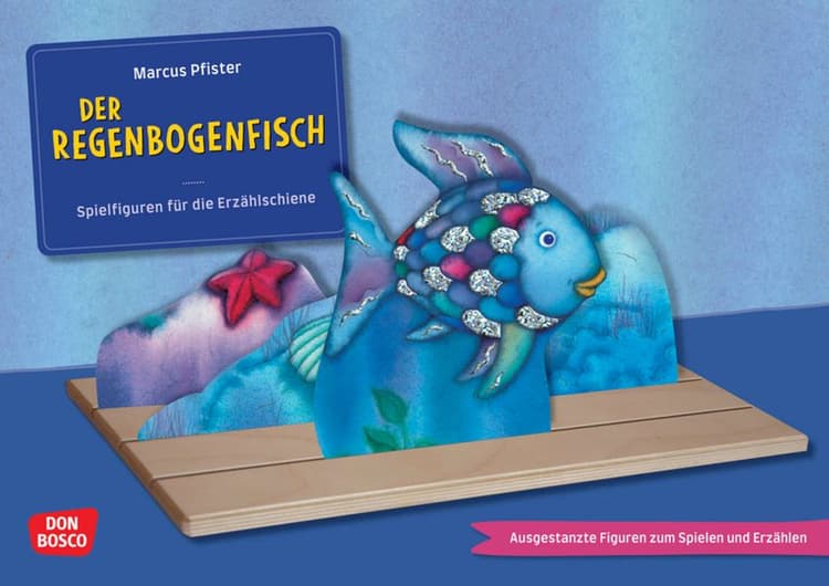 Der Regenbogenfisch, mit schillernden Schuppen. Erzählschienen-Figurenset