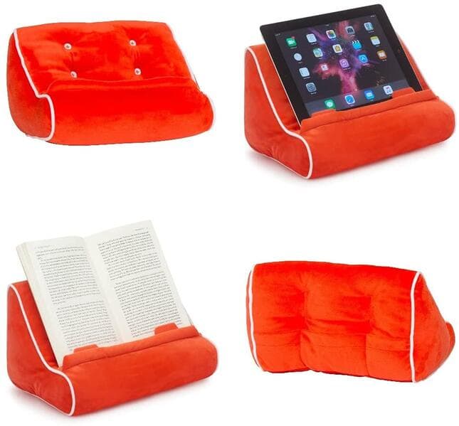 Bookcouch Lesekissen Rot - Lesekissen für Bücher und Tablets - Buchständer - Tablethalter - Lesehillfe - Deutsche Ausgabe