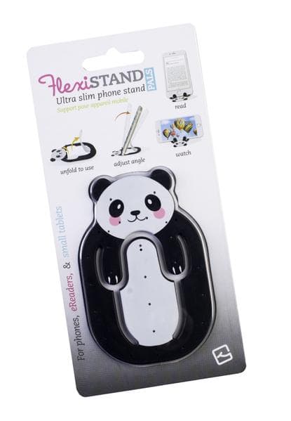 Flexistand (Panda) - flexibler Handyaufsteller - für alle Handys und Mini-Tablets - superflach - stufenlos verstellbar - hochkant und quer - passt in jede Hosentasche