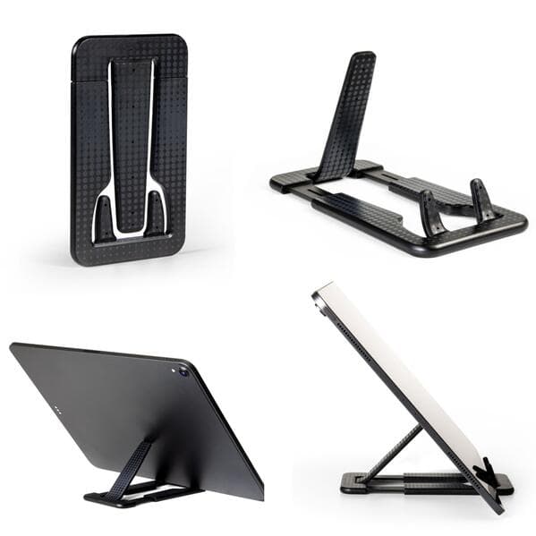 Flexistand Pro (Black Dots) - flexibler Tablethalter - für alle Handys und Tablets - superflach - stufenlos verstellbar - hochkant und quer - passt in jede Tasche - ideal für unterwegs