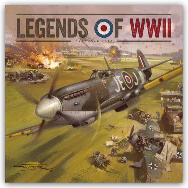 Legends of World War II - Legendäre Flugzeuge des Zweiten Weltkrieges 2026 - Wand-Kalender