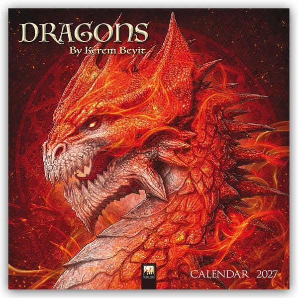Dragons by Kerem Beyit Wall Calendar 2027 (Art Calendar)