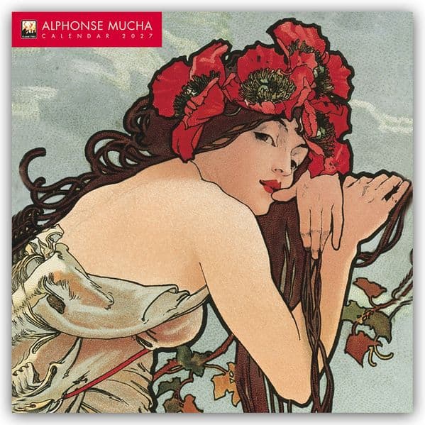 Alphonse Mucha Wall Calendar 2027 (Art Calendar)